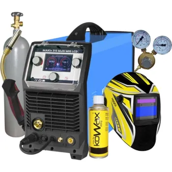 Svářečka Kühtreiber invertor MAKin 315 Multi MIG LCD + Hořák + Kukla + red. Ventil + Plná Co2 Láhev + Sprej