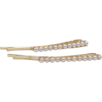 Kovová sponka s perličkami, 2 ks