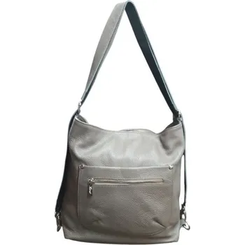 Karen kožená kabelka-batoh šedá