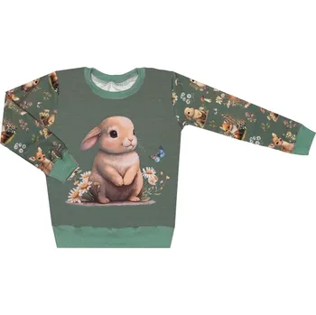 Mikina bez kapuce - Lesní zvířátka - zajíček Velikost: 80