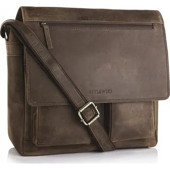 Taška na notebook Betlewski , přírodní kůže, bez potisku