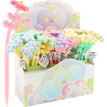 Gelové pero JUNIOR Flower 0,5 mm - modrá náplň (mix /cena 1ks)