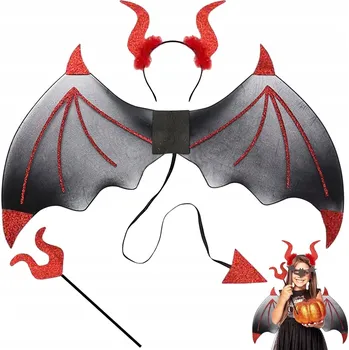 Karnevalový kostým Černá křídla Kostým na Halloween | Sada Ďáblice Karneval pro děti