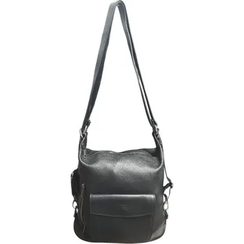 Kabelka Vera Pelle kožený kabelko-batoh černý ČERNÝ