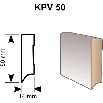 KPP KPV50 LIŠTA soklová polymer Dub C (50.00mm) D12006