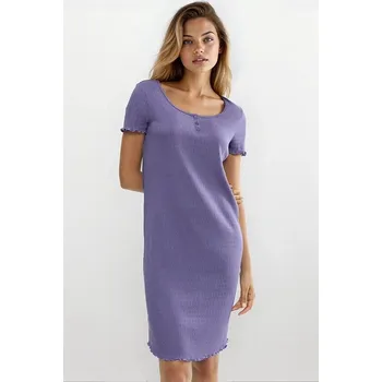 Dámská noční košile Noční košile Mix&Match NDK Pointelle fialová 3XL