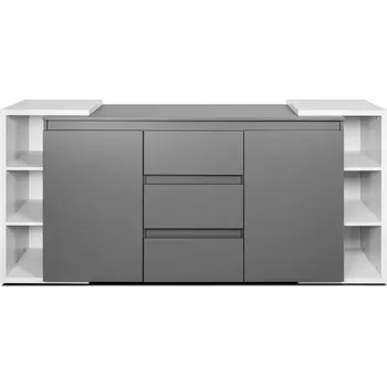 Komoda Komoda Nova 2F 3S antracit/světle šedá+antracit