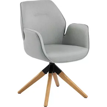 Jídelní set Židle Puro světle šedá/dub