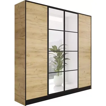 Šatní skříň Skříň Eden 4D 207 dub craft zlatá vzor 1