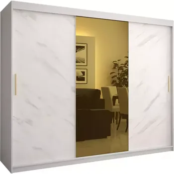 Předsíňová stěna Skříň Platinum T1 250 bílá mramor/bílá