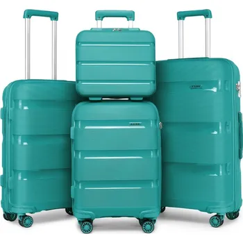 Kono K2092L Sada 4 kufrů 31/55/65/76cm spinner Modrozelený Polypropylen