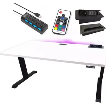 Kancelářská sestava Psací Stůl Top Elektr. Bílý 136x66x3,6 Model 3