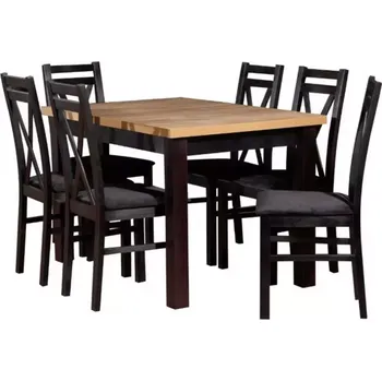 Jídelní set Jídelní Set Artemida 1+6 St45 140/80 W-114 Dub Wotan/Černá