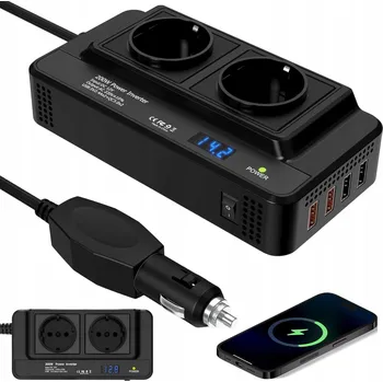 Měnič napětí MĚNIČ NAPĚTÍ 12V 220V AUTOMOBILOVÁ INVERTOR 200W USB ZABEZPEČENÍ