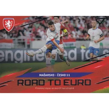 Sběratelský sportovní předmět insert karta MAĎARSKO-ČESKO 2024 Hrdí Lvi Road to Euro číslo RE-10