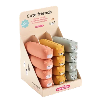 Penál Miquelrius B2F - penál se zipem Cute Friends, mix motivů, 12 ks, displej, mix barev