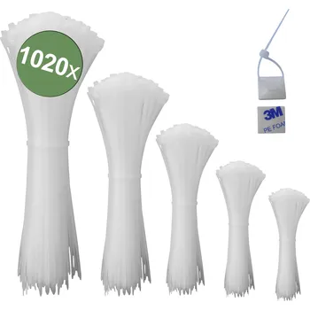 Stahovací páska Quadrios 23CA240, 23CA240, stahovací pásky, bílá, odolná vůči UV záření, 1020 ks