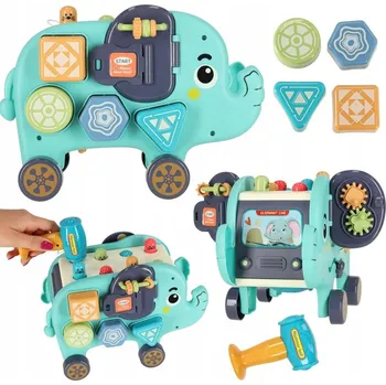 Hračka pro nejmenší Senzorická hračka Dymex slůně modrý vkládačka zatloukačka pro děti 3+