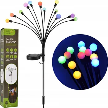 Venkovní osvětlení SOLÁRNÍ LAMPA TANČÍCÍ KULIČKY VE VĚTRU BAREVNÉ 12 LED 72CM