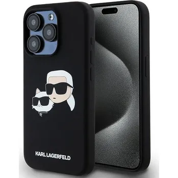 Pouzdro na mobilní telefon Karl Lagerfeld Silicone MagSafe iPhone 15 Pro Max Karl&Choupette růžová