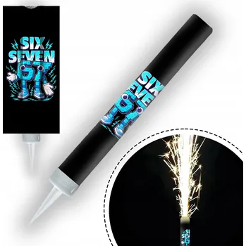 Dortová svíčka DORTOVÁ FONTÁNA SIX SEVEN BRAIN ROT 67. NAROZENINY RACA SVÍČKA 12 cm