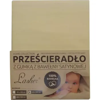 Prostěradlo Prostěradlo z bavlněného saténu, žluté ALFS-6002 160x200