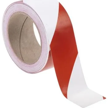 Výstražná páska Podlahová páska, Červená/bílá 50mm, délka: 33m RS PRO
