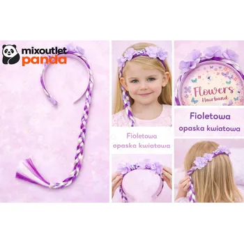 Čelenka Čelenka s copem Fialová Flower pro dívku