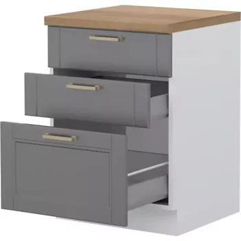 Kuchyňská skříňka Kuchyňská Skříňka Tara R-60-3mbox/4 3s graphite mat