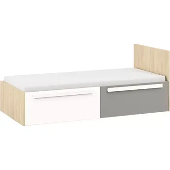 Ložnicová sestava Postel Drop 90cm Buk Fjord/Bílá/Šedá Platina