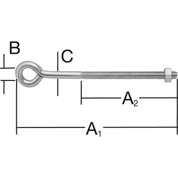 Spojovací materiál Šroub s okem 100 x 6 zn 2 ks