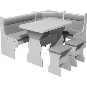 Jídelní set Rohová Sedací Souprava Merkury II Bílá/Boss 15