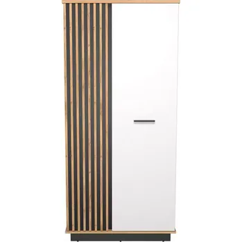 Šatní skříň Skříň 2d Santi 6 Dub Wotan/černá/bílá