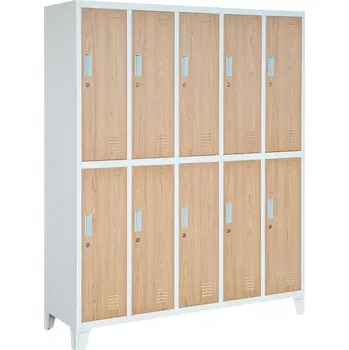 Kancelářská sestava Sada skříní BOZP Bartek kov bílá/sonoma