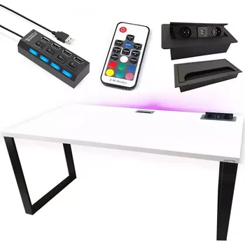 Kancelářská sestava Psací Stůl Top Loft Bílý 160x80x3,6 Model 3