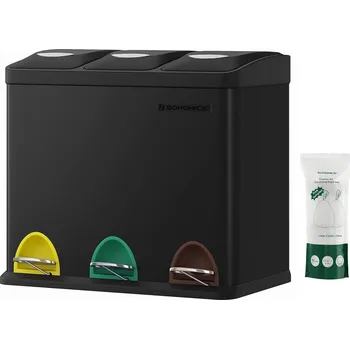 Odpadkový koš SONGMICS Rubbie LTB24BK 8 l 46 cm x 39,5 cm x 24,5 cm černý