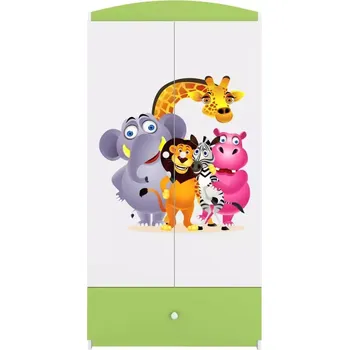 Ložnicová sestava Skříň Babydreams zelená - Zoo