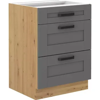 Kuchyňská skříňka Kuchyňská skříňka Luna dustgrey/artisan 60D 3S BB