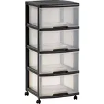 Regál 4x20L průhledný/černý