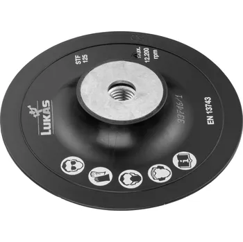 LUKAS-ERZETT A38311251001 Opěrný talíř STF pro sklolaminátové kotouče Ø 125 mm se závitem M14 pro úhlovou brusku 1 ks