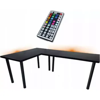 Kancelářská sestava Psací Stůl Roh. Low Černá 180x120x2,8 Model 1