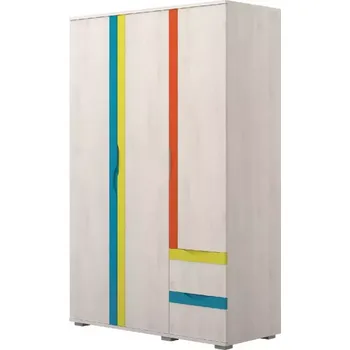 Dětský pokoj Rohová Skříň JOY-G32 polar pine/mango/lime/torquise