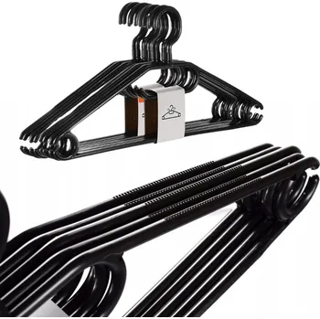 Věšák OTOČNÉ VĚŠÁKY NA OBLEČENÍ 10 KS ČERNÉ, PEVNÉ