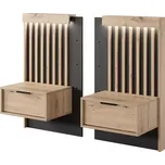 Noční stolky TALLY, 2 kusy, řemeslný dub/antracit