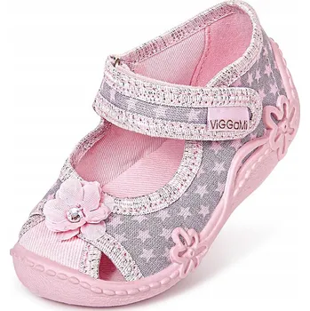 Dívčí bačkory Dívčí papuče s hvězdičkami růžové Viggami, vel. 25