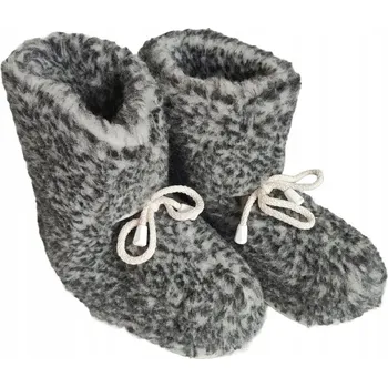 Dámské pantofle BAMBOŠE Z KOŽEŠINOVÉ VLNY TEPLÉ VYSOKÉ DOMÁCÍ NAZOUVACÍ vel. 40