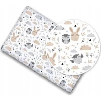 Povlečení eliNeli Napínací prostěradlo do postýlky i postele Zajíc a sova rozměr: 60 x 120 cm