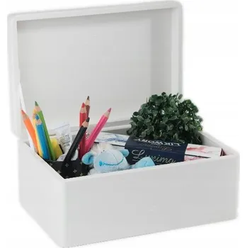 Úložný box Dřevěná dekorativní bedýnka 30x20x13,5 cm bez úchytů Bílá