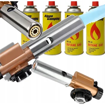 Horkovzdušná pistole PLYNOVÝ HOŘÁK NA KARTUŠE LITINOVÝ HORKOVZDUŠNÁ PISTOLE + 4 x PLYNOVÉ KARTUŠE HOŘÁK