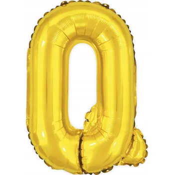 Balónek Zlaté písmeno Q Zlatý fóliový balónek Písmena Abeceda 40 cm NÁPIS dekorace